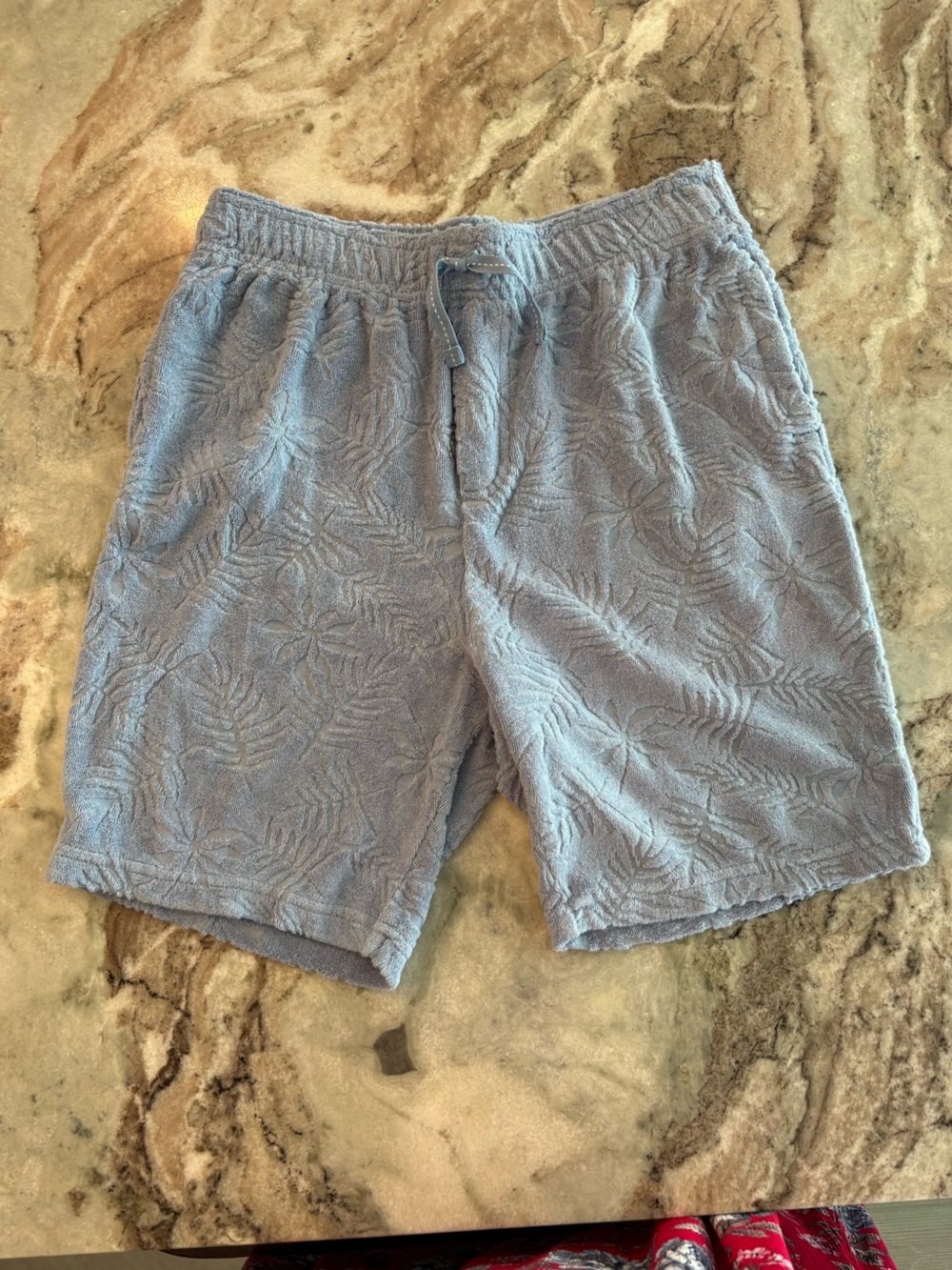 Janie and Jack Boys Terry Cloth Board Shorts Palm Print Drawstring Summer 12